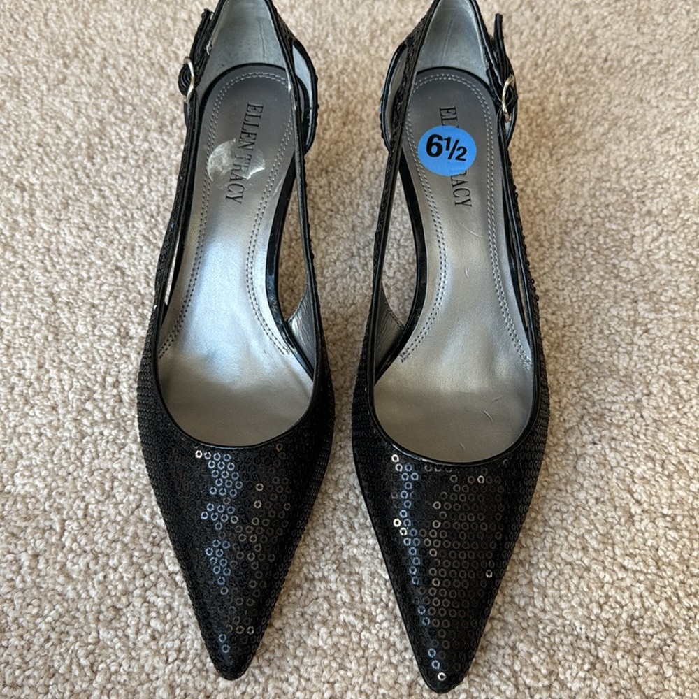 Ellen Tracy sequined Kitten Heel